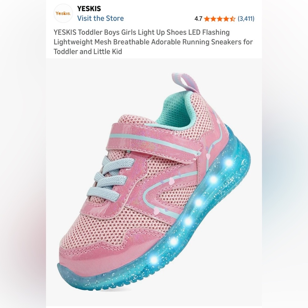 Light Up Shoes LED Flashing Lightweight Mesh Breathable Sneakers